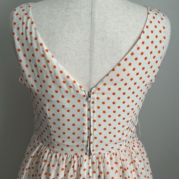 Anthropologie Moulinette Soeurs Silk Polka Dot Fit & Flare Retro Dress Size 6. - Picture 5 of 12